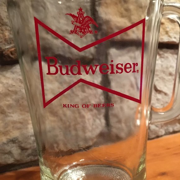 Vintage Large Budweiser Beer Pitcher Red Bow Tie King Of Beers Barware - Picture 2 of 7